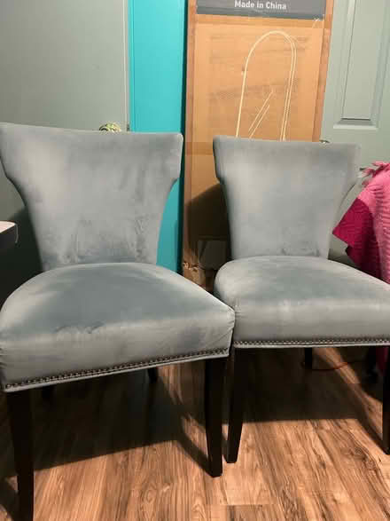 Photo of free 6 Pier One Blue Velvet Chairs (Historic District) #2