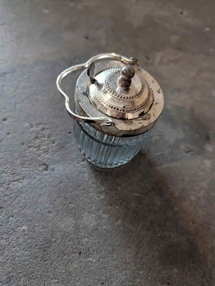 Photo of free Glass and metal sugar jar (Davis Square Somerville) #1