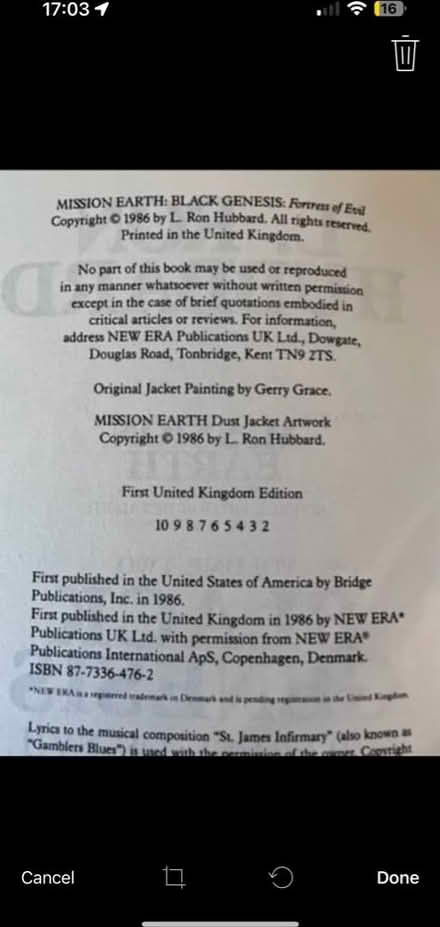 Photo of free L. Ron Hubbard Mission Earth (WN8) #2