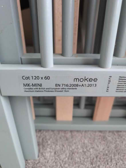 Photo of free Mokee cot and under cot storage (Bollington SK10) #4