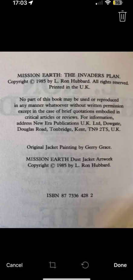 Photo of free L. Ron Hubbard Mission Earth (WN8) #3