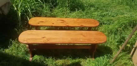 Photo of free Pair of small pine benches (Kirkby Thore CA10) #1