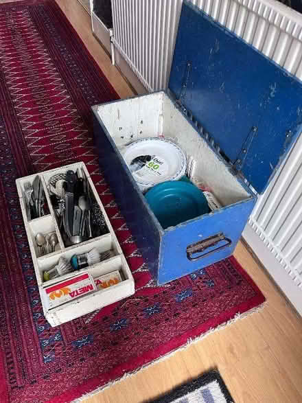 Photo of free Wooden box of camping kitchen supplies (Enfield EN2) #1
