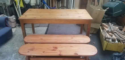 Photo of free Pine Table & 2 Benches (Kirkby Thore CA10) #1