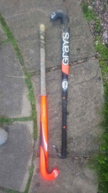 Photo of free 2 hockey sticks, Kwik Cricket bat and Wooden play bricks (Hest Bank LA2) #1