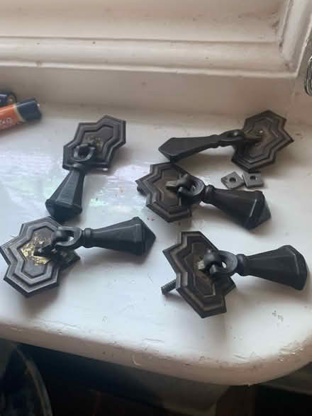 Photo of free Five drawer handles, very old style (TW9 nr Chiswick bridge) #1