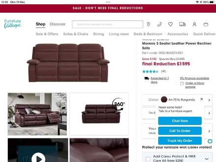 Photo of free Burgundy leather three & two seater settee and one chair. (Bashley BH25) #4