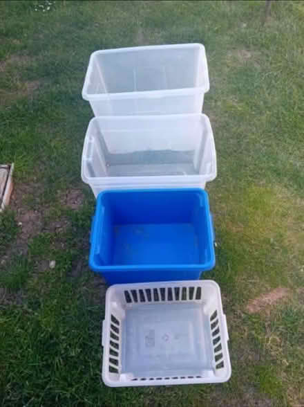 Photo of free 4 plastic storage boxes (Blandford) #2