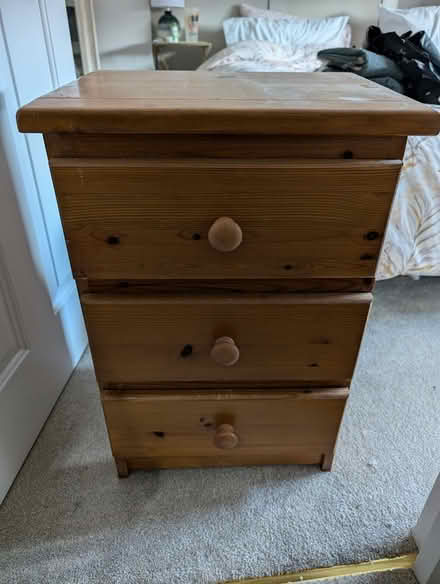 Photo of free Wooden bedside table (Teddington) #1