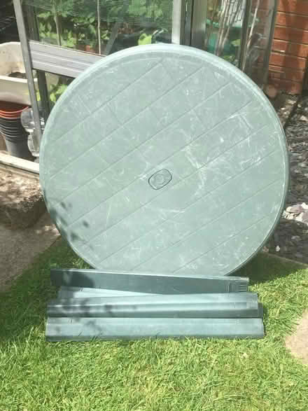 Photo of free Green plastic garden table (Bishops Cleeve GL52) #1