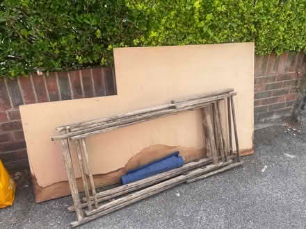 Photo of free Large MDF Board + old deck chairs (SE10 - Gnw mainline stn) #1