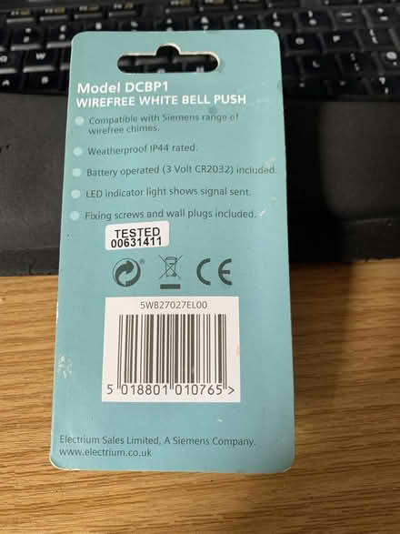 Photo of free Wirefree White Bell Push (Presteigne LD8) #2