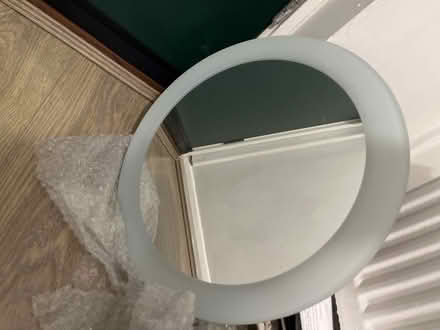 Photo of free Round White Frosted Framed Mirror 40 x 40 cm (Deptford SE10) #1