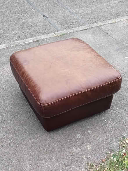 Photo of free Brown leather foot stool to go (CV5) #1