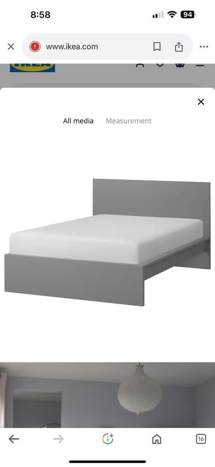 Photo of free IKEA Grey double bed & Mattress LU3 Collection (Marsh Farm LU3) #1