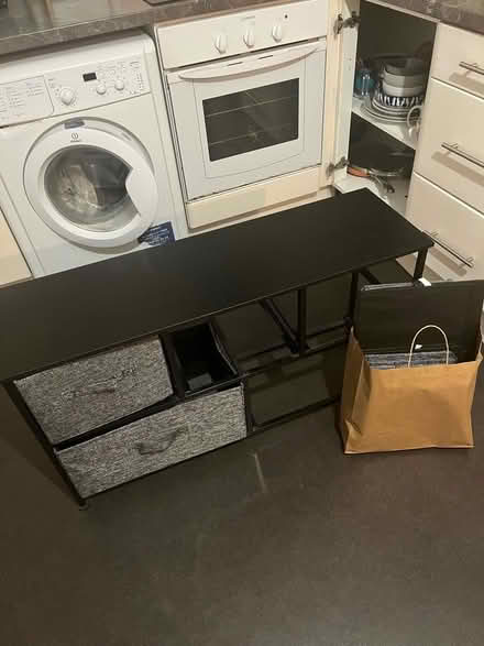 Photo of free Black metal TV stand (with boxes) (LS2, Woodhouse) #2