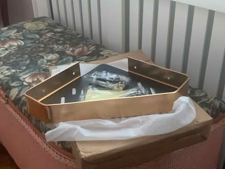 Photo of free Brushed gold corner shower shelf (South Woodford E18) #1