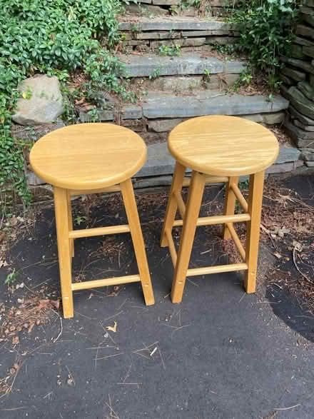 Photo of free Two 21 inch tall wood stools (Simsbury) #2