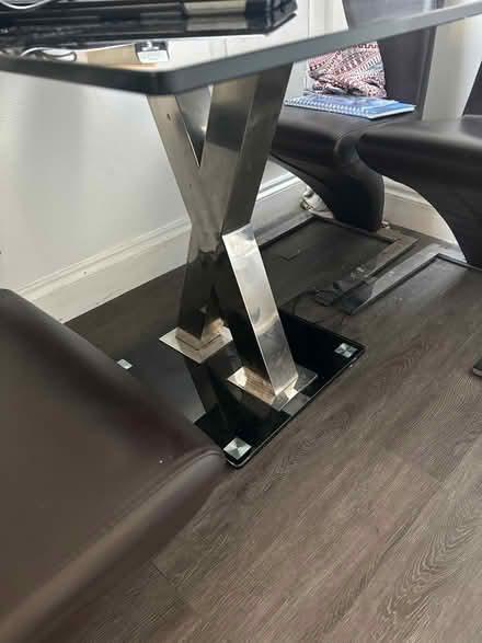 Photo of free dinning table & 4 brown chairs (West Hampstead) #2