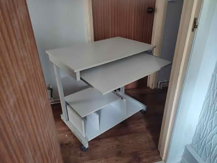 Photo of free Computer desk, light grey (Burbage LE10) #4