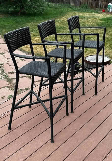 Photo of free Glass Table - Four outdoor stools (South west Fort Collins) #1