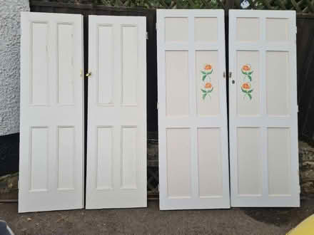 Photo of free Two pairs of painted cupboard doors (EX13) #1