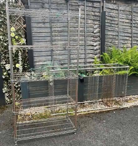 Photo of free 2xmetal shelving (rusty) (Heywood OL10) #1