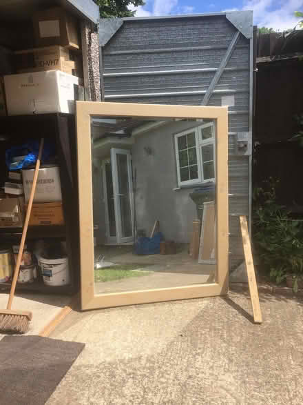 Photo of free Large mirror in pine frame (Cobham, KT11) #1