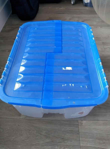 Photo of free Plastic Storage Box - Blue Lid (East Chichester) #1