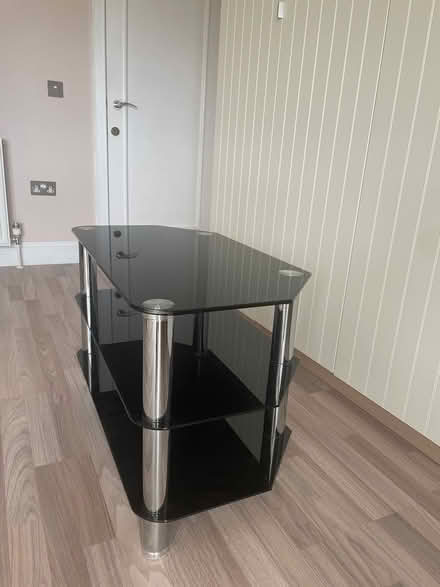 Photo of free Black glass TV stand (Combe Down, Bath.) #2