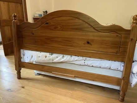 Photo of free Double bed size pine headboard (Rhydycroesau SY10) #1