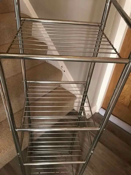Photo of free Tall chrome bathroom shelving unit (Hurstpierpoint BN6) #1
