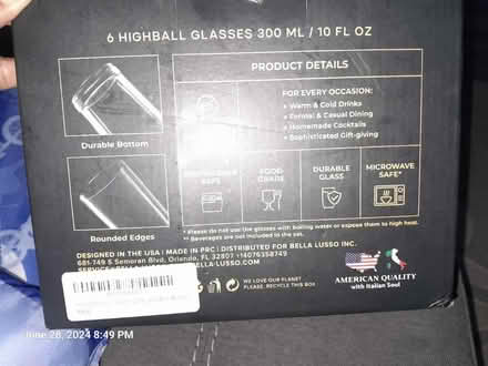 Photo of free Set of 6 highball drinking glasses (Upper Marlboro) #2