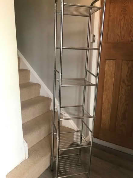 Photo of free Tall chrome bathroom shelving unit (Hurstpierpoint BN6) #2