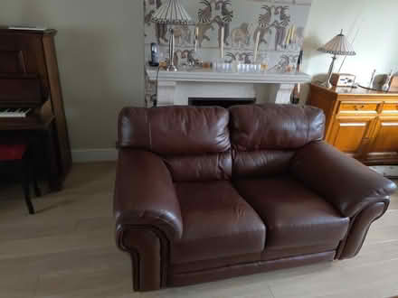 Photo of free Brown Leather 2 Seater Sofa (Upminster RM14) #2