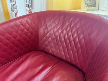 Photo of free Red leather chair pair (NW DC - Crestwood 20011) #2