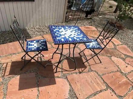 Photo of free 2 chair and table bistro patio set (Campbell and Grant) #1