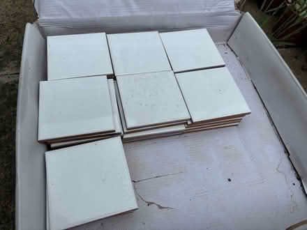 Photo of free White ceramic tiles x 37 (Panshanger AL7) #1