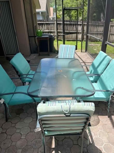 Photo of free Outdoor glasstop iron patio set (Westchase Fl) #1