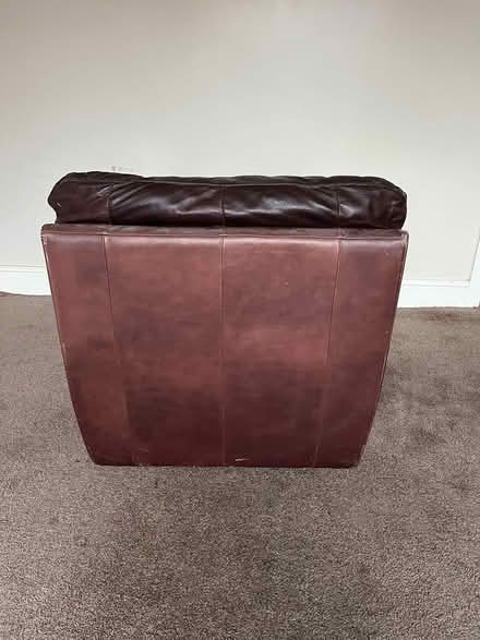 Photo of free Brown leather armchair (Fitzwilliam. WF9) #4