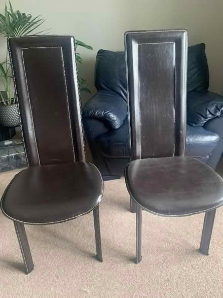 Photo of free 2 faux leather dinning chairs black (Northchurch HP4) #1