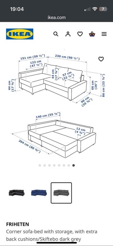 Photo of free Grey sofa bed (E17) #2