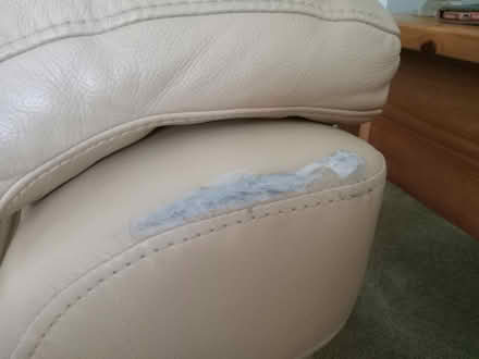 Photo of free Cream Leather Recliner Sofas x 2 (Newick, BN8 4.) #4