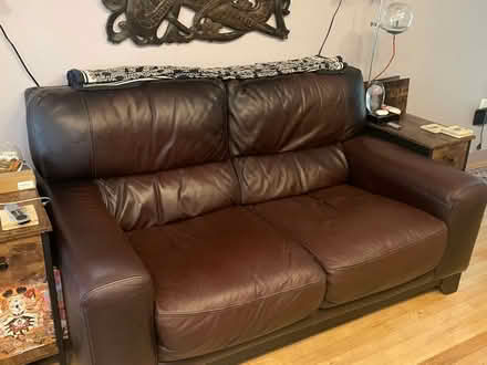 Photo of free Leather Loveseat (Capitol Hill, Lincoln Park) #1