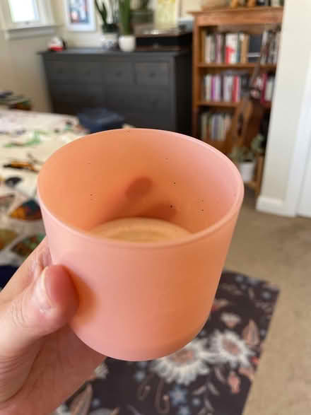 Photo of free Used pink candle jar - small (West Oakland) #1