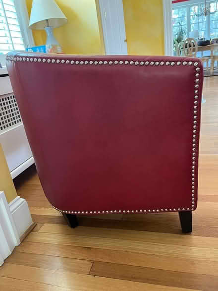 Photo of free Red leather chair pair (NW DC - Crestwood 20011) #3