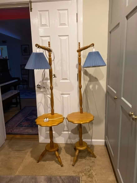 Photo of free Pair of side tables with lamps (Hinton Martell, Wimborne) #1
