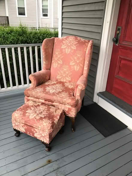 Photo of free Chair and ottoman (41 Hodges Avenue. Taunton) #1