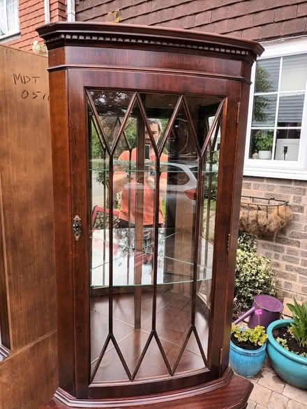 Photo of free Pair of corner display cabinets (with lights and keys) (Bagshot GU19) #4