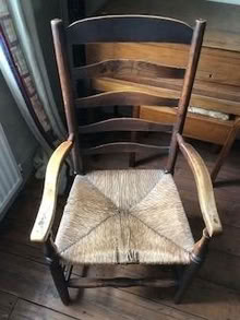 Photo of free 19th century rush-seated ladder-back armchair (Middlefield Farm OX28) #4